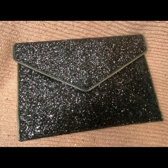 rebecca minkoff glitter clutch